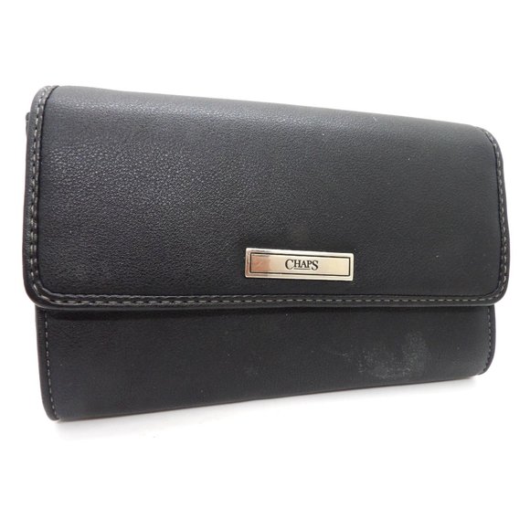 Chaps Handbags - Women's Chaps Black Leather Shoulder Purse New No tags